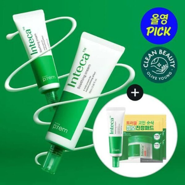 makeprem Inteca Soothing Cream 70ml Set (+Cream 31ml+Pad 2P*2ea) - Image 2